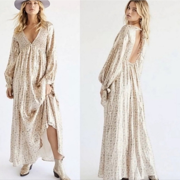 Free People Dresses & Skirts - Free People Luxalina Boho Shimmer Maxi Dress